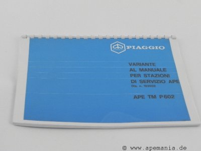 Werkstatthandbuch APE TM 602 - REPRO Italienisch